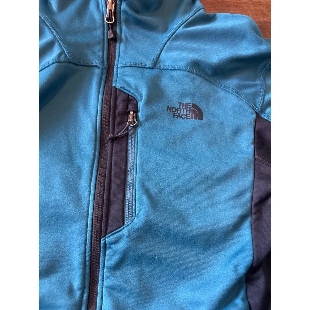 The North Face Mens Flux Power Stretch Full Zip Fleece Jacket Blue Navy L